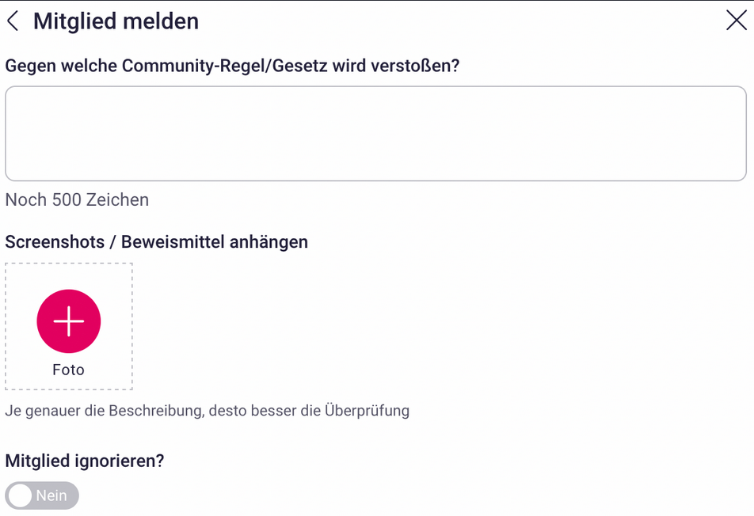 Kaufmich Profil melden